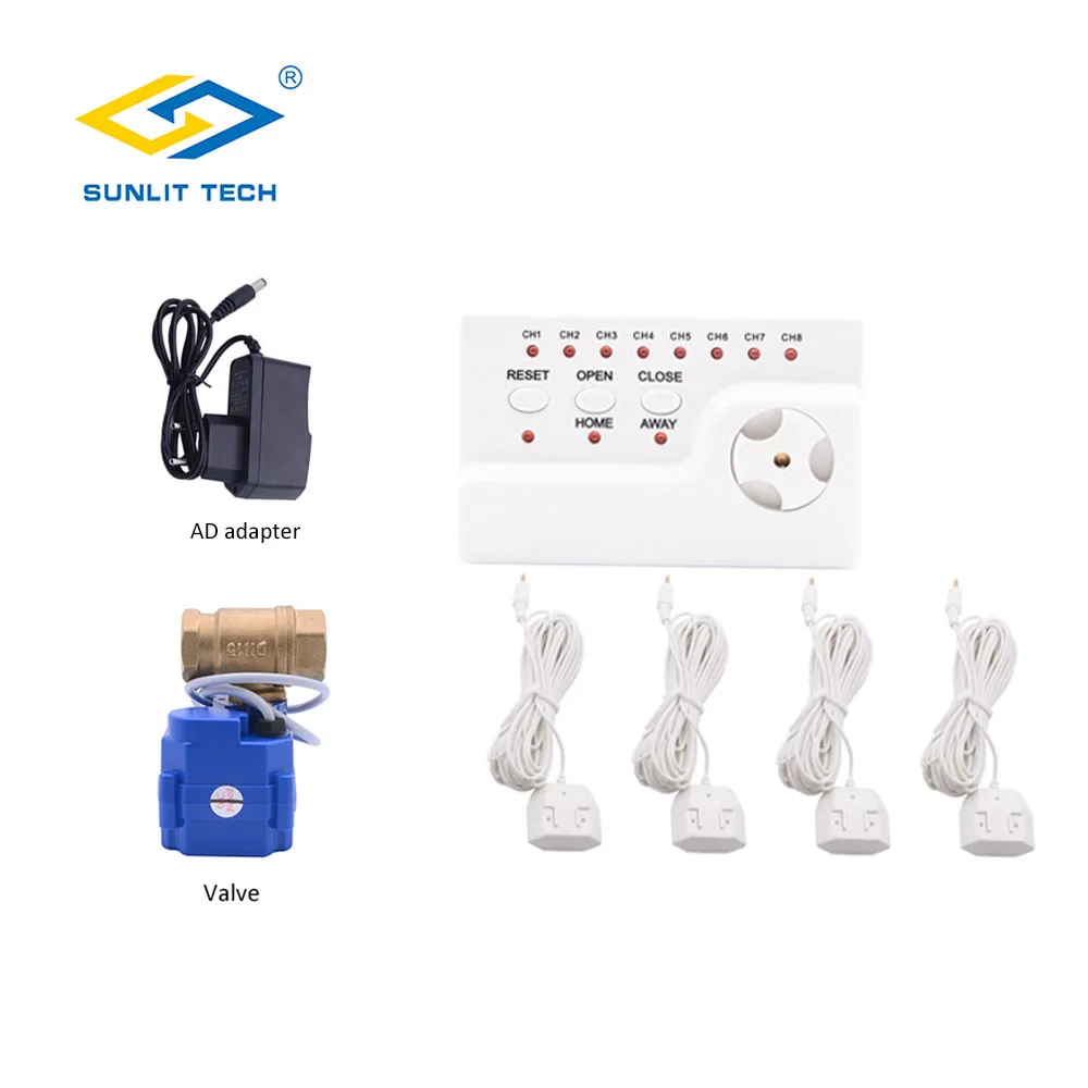 

Russian Smart House Water Leakage Sensor Alarm System with 1pc DN15 Valve Protection Against Water Overflow Leaking Detector