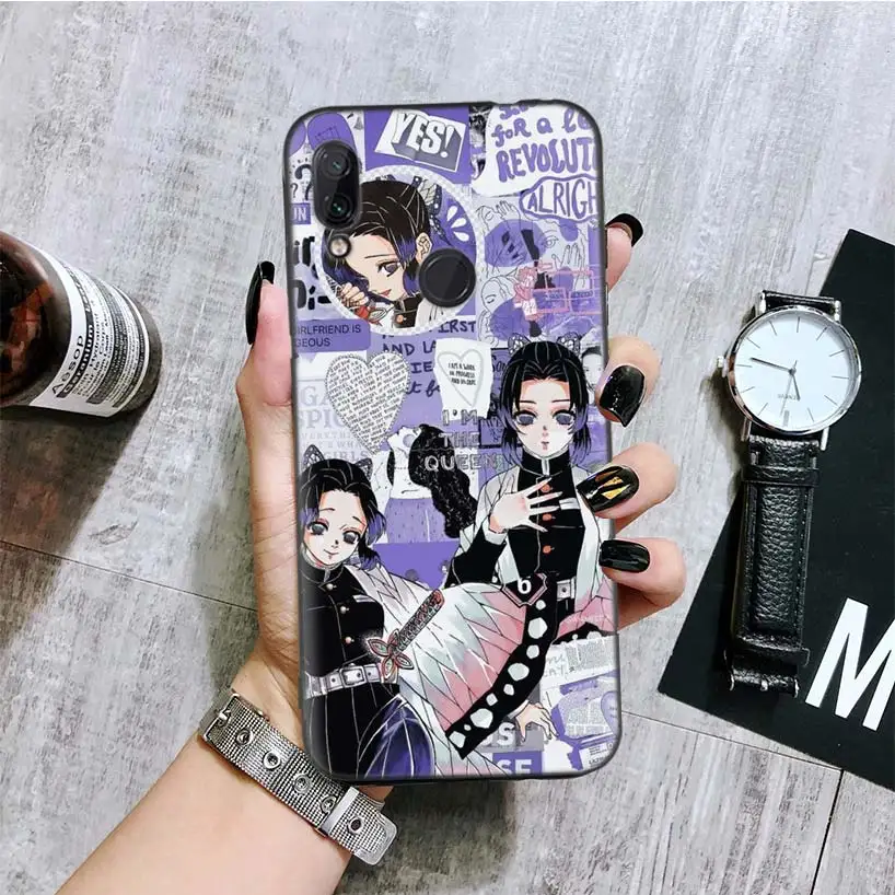 

Demon Slayer Kimetsu No Yaiba Black Silicon Phone Case For Xiaomi Redmi Note 9S 8T 10 9 8 7 9A 8A 7A Mi CC9 8 S2 F1 Pro Lite Cov