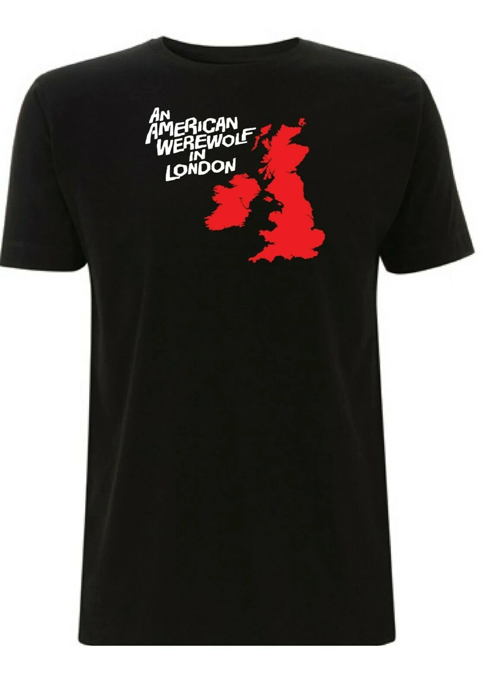 Футболка с изображением американского оборотня в лондонском стиле футболка
