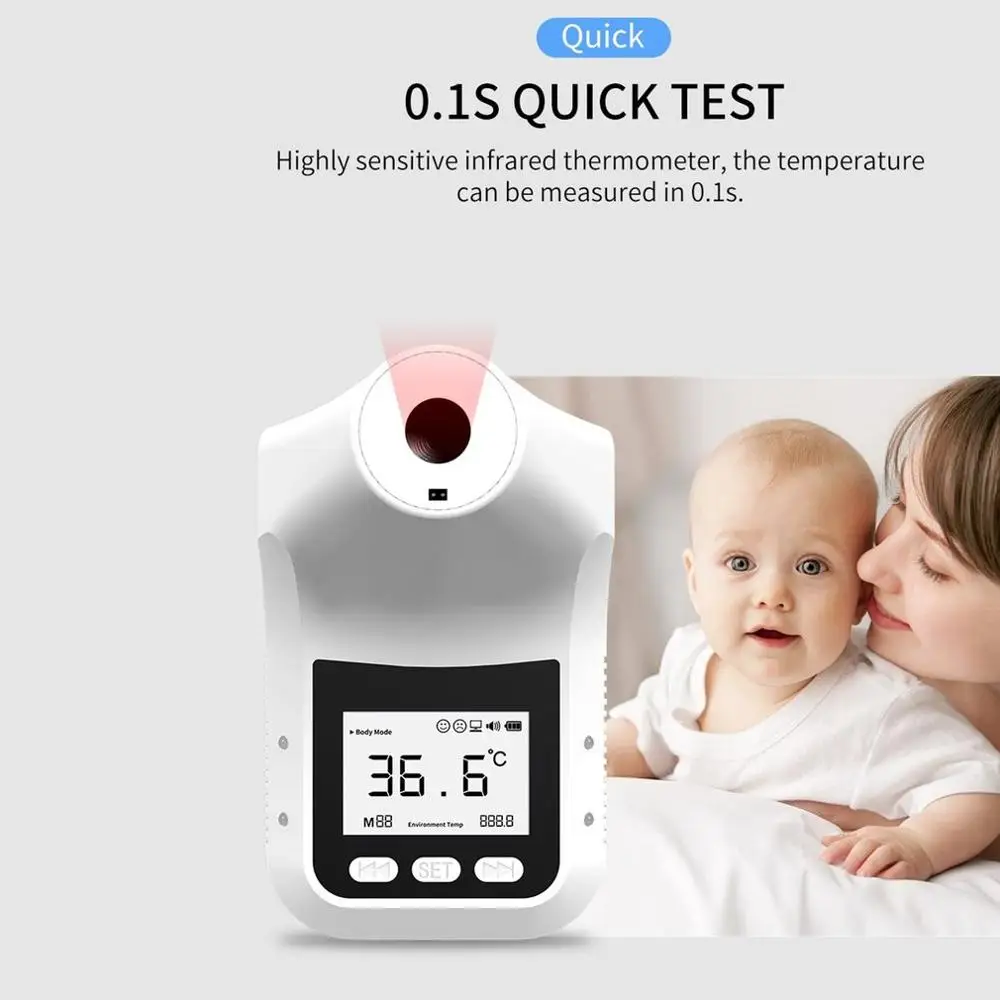 

K3 Pro Non-contact Infrared Thermometer Wall-mounted LCD Temperature Thermometer Data Export Digital IR Thermometer for Home