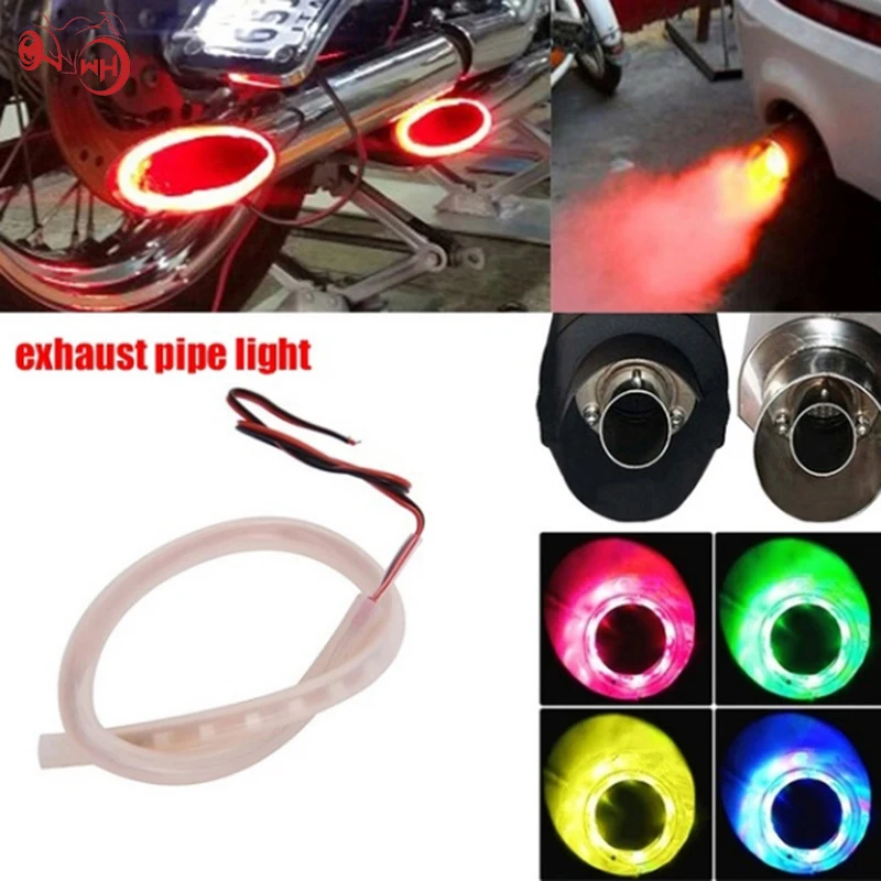

Motorcycle LED Light 1Set Red Motorbike Exhaust Pipe Lamp Warning Firing Indicators Scooter Refit Torching Thermostability Light