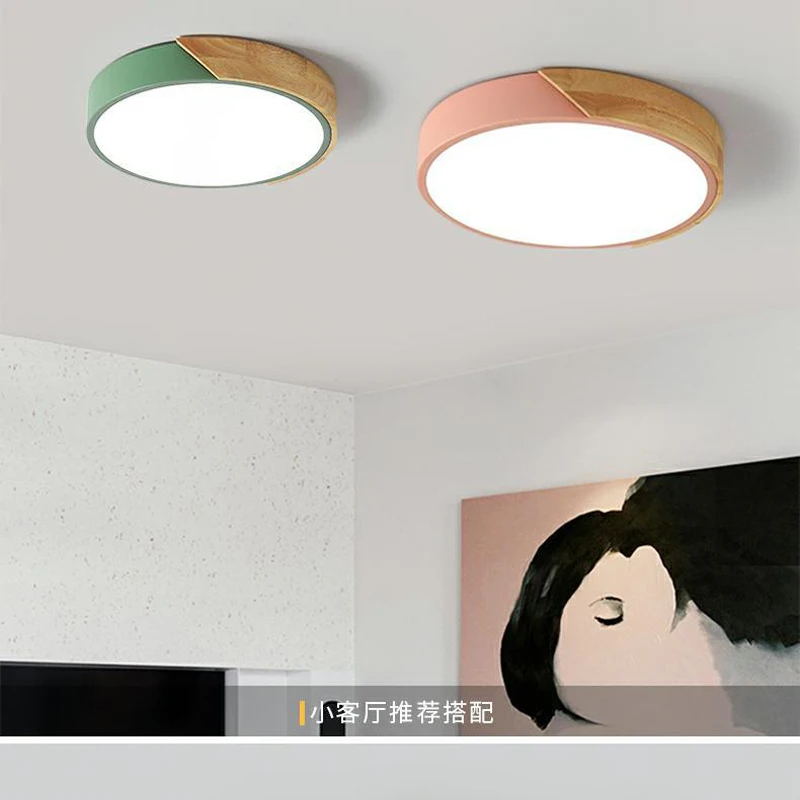 $38.06 Nordic Macaron Creative Personality Bedroom Round Lamp Simple Modern Ceiling Lamp Living Room Ceiling Lamp Led Lamp