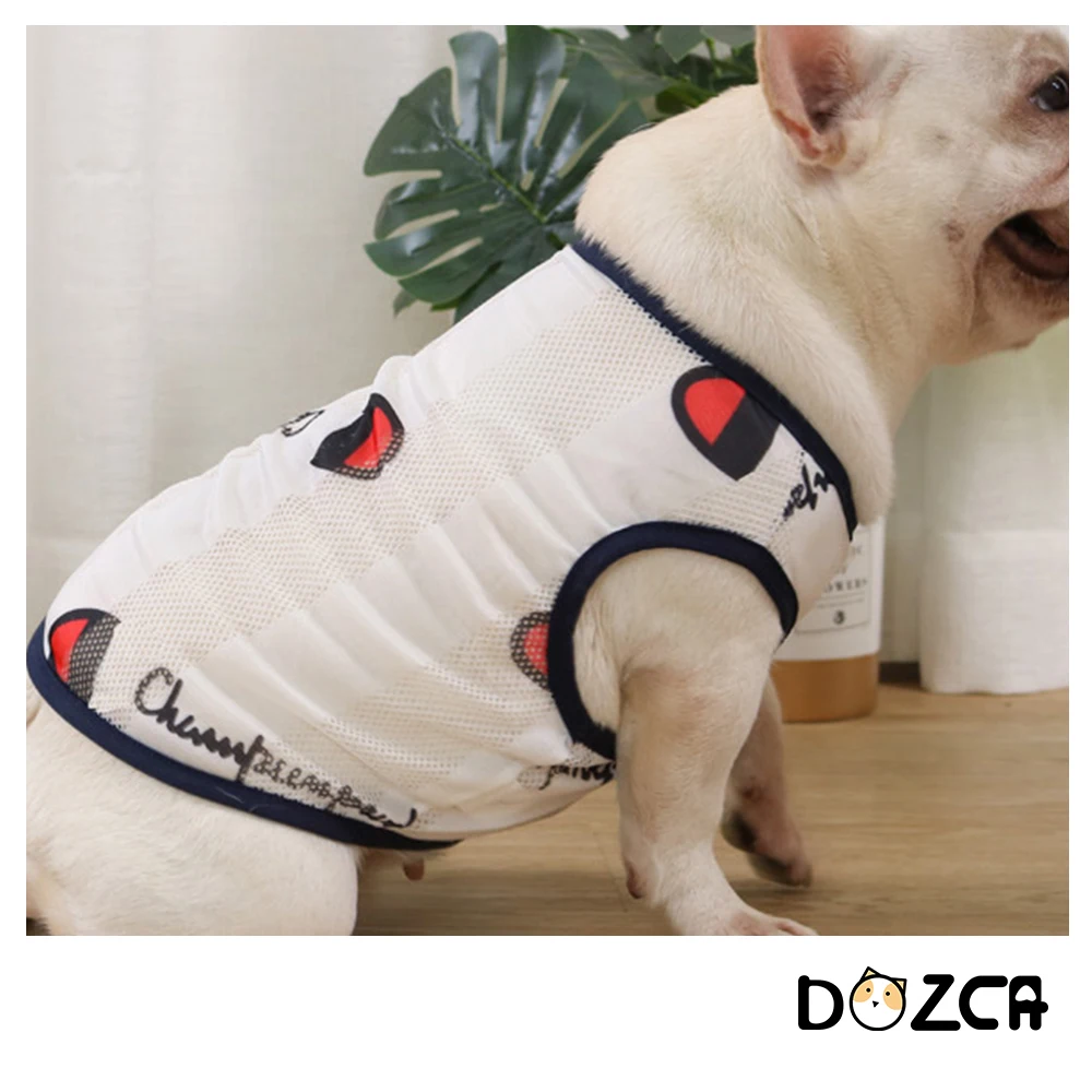 Сетчатый жилет для собак милая одежда с мультяшным принтом Повседневная