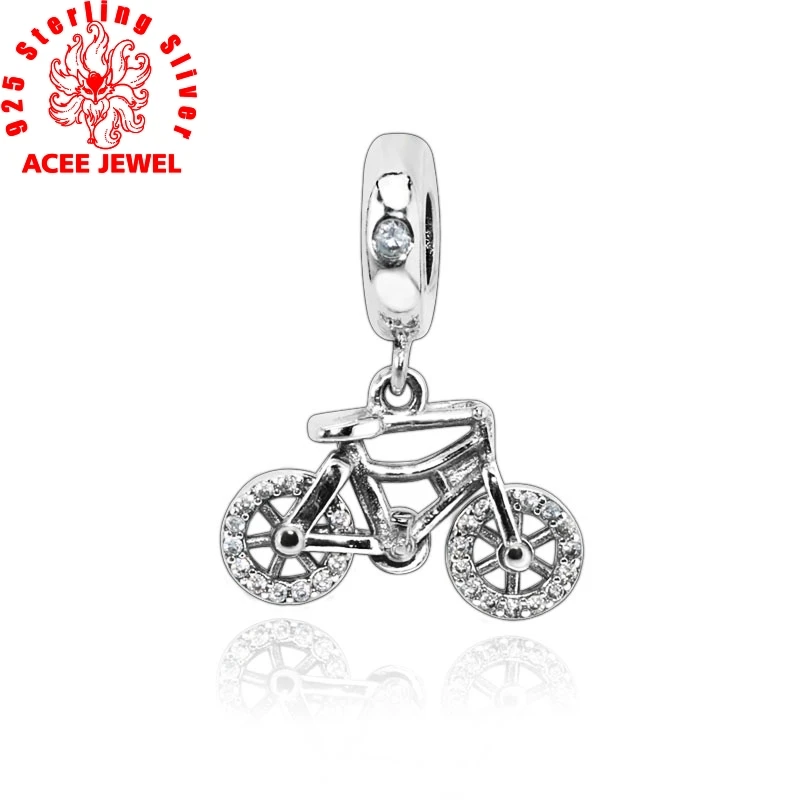 

Authentic 925 Sterling Silver Bicycle Dangle Charm Beads fit Original pandora Bracelets Women DIY Jewelry