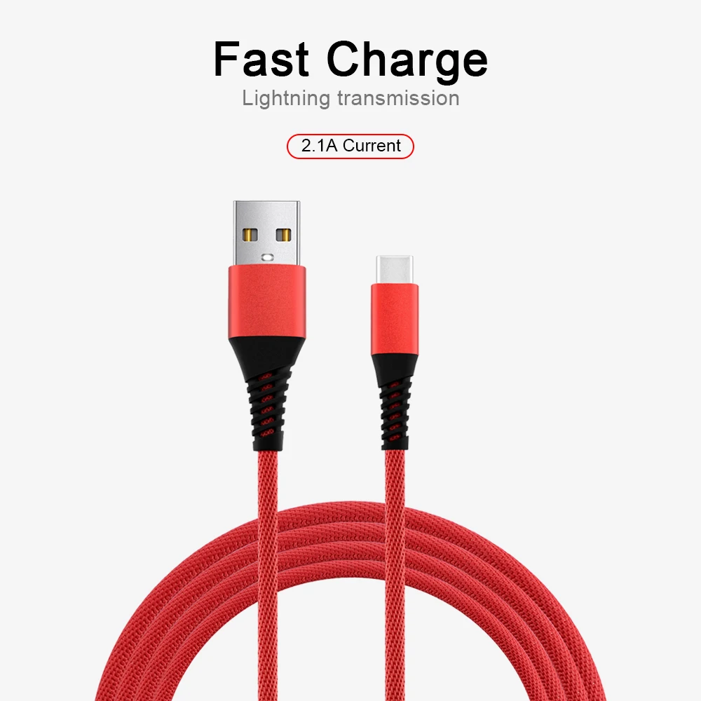 Кабель usb type C 2.1A Быстрая зарядка USB C кабель для передачи данных Usb-C зарядное устройство для samsung S10 S9 S8 кабель type-C для Xiaomi Mi 9 SE 9T Pro