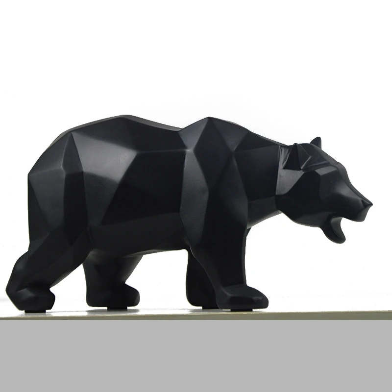 

Простой абстрактный геометрический полярный медведь, лошадь, скульптура животного, украшения, современный медведь, украшения для дома, акс...