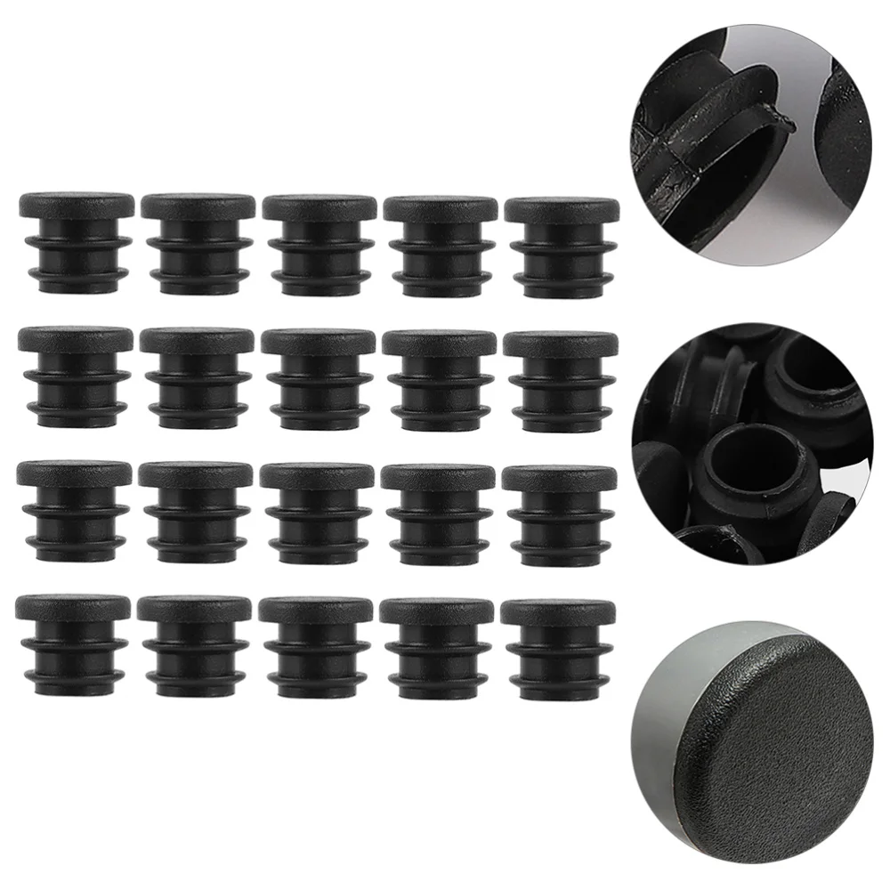 

100Pcs Inner Plugs Pipe Plugs Wear-resistant Round Plugs (Black)