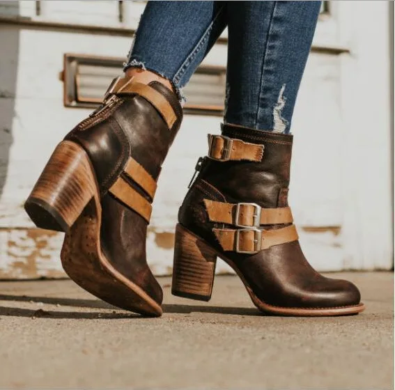 Классические Модные женские осенне зимние ботильоны смешанных цветов с круглым