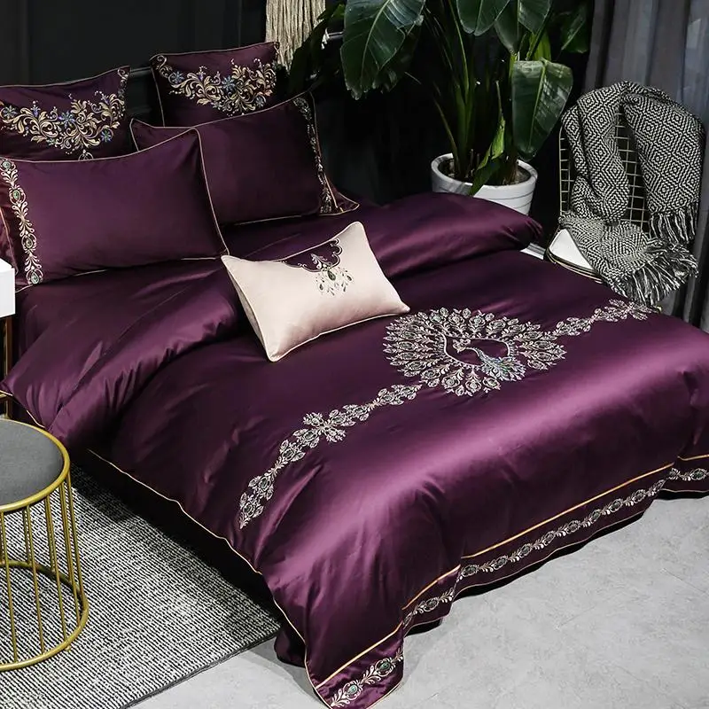 30 100S Египет хлопок классический постельные принадлежности с рисунком павлина