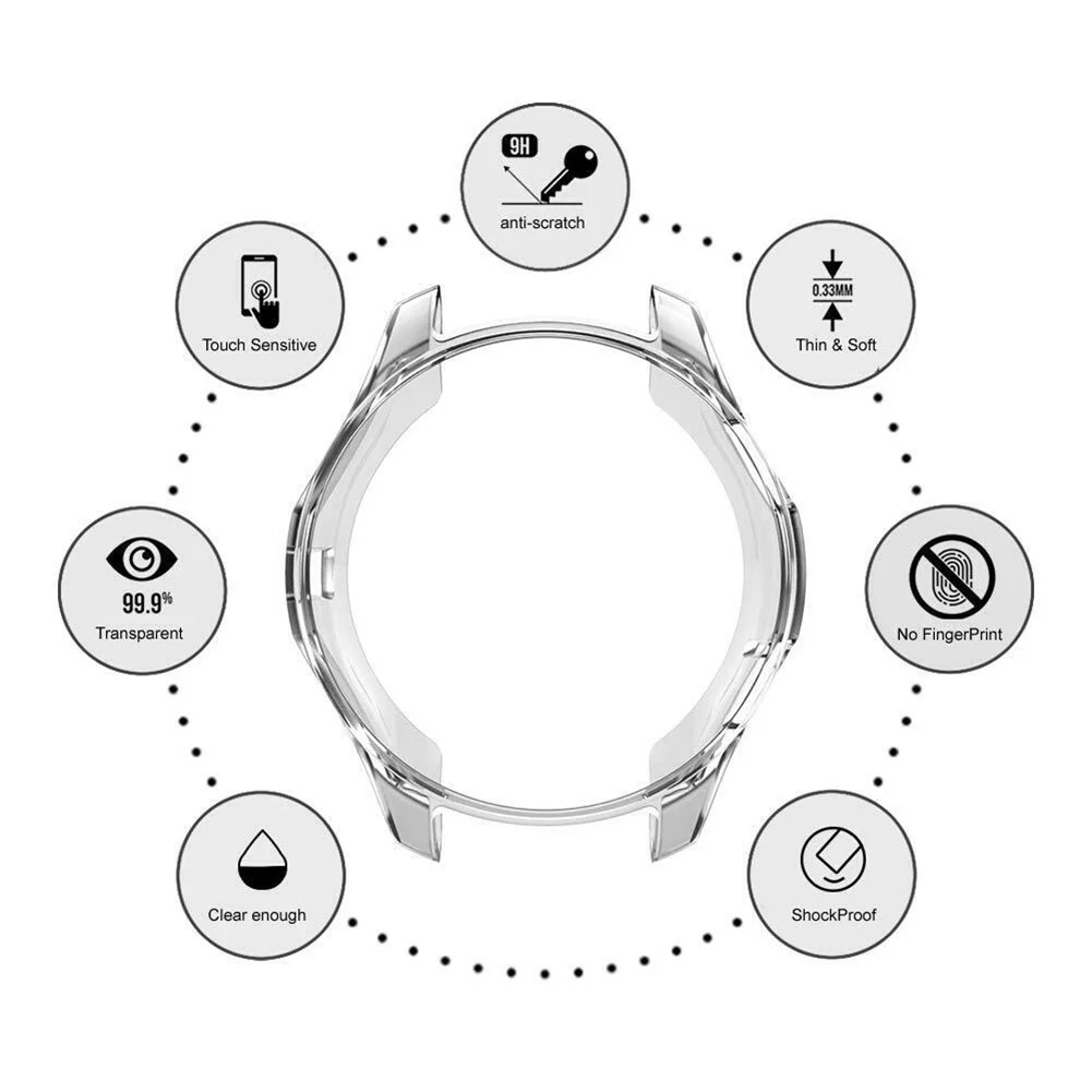 

2Pcs Watch Screen Protector Slim Frame Clear Case Cover Protect Shell For Samsung Galaxy watch3 41mm Watch with Screen Protector