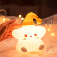 silicone lamp touch color change cute cartoon squishy stars smart rechargeable light eye protection kids toys night lights lampy