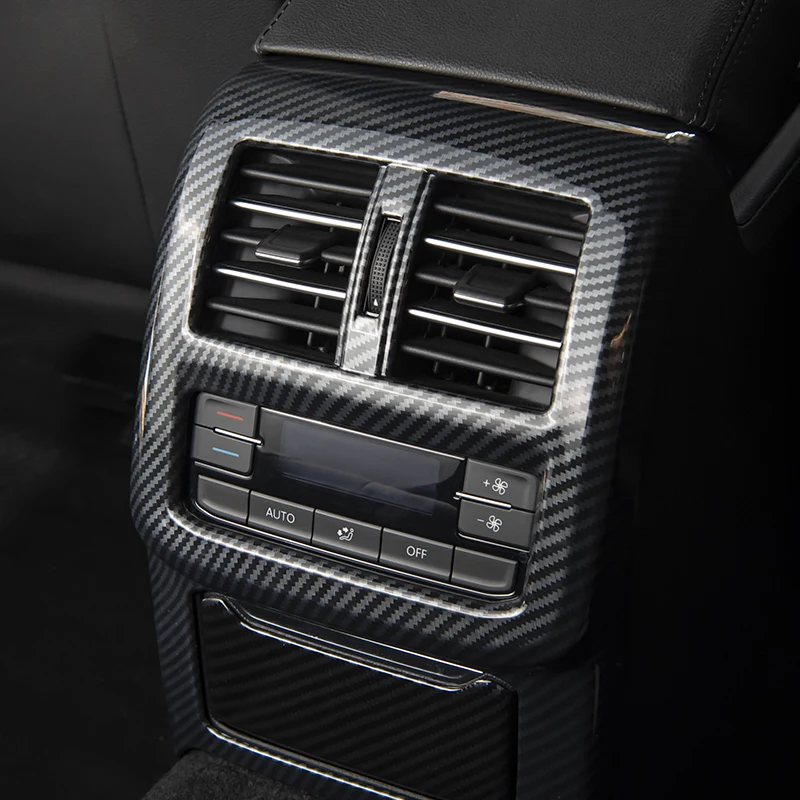

Accessories Carbon fiber Style Car Rear Seat Air Conditioning Vent Cover Trim Anti-Kick Panel For Arteon Passat B8L
