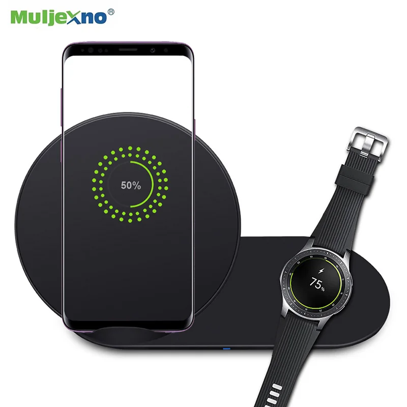 2 в 1 быстрое зарядное устройство Беспроводная зарядка для iPhone X XS MAX samsung S8 S9 Plus Note 8 9 Беспроводное зарядное устройство для samsung gear S2 S3 S4
