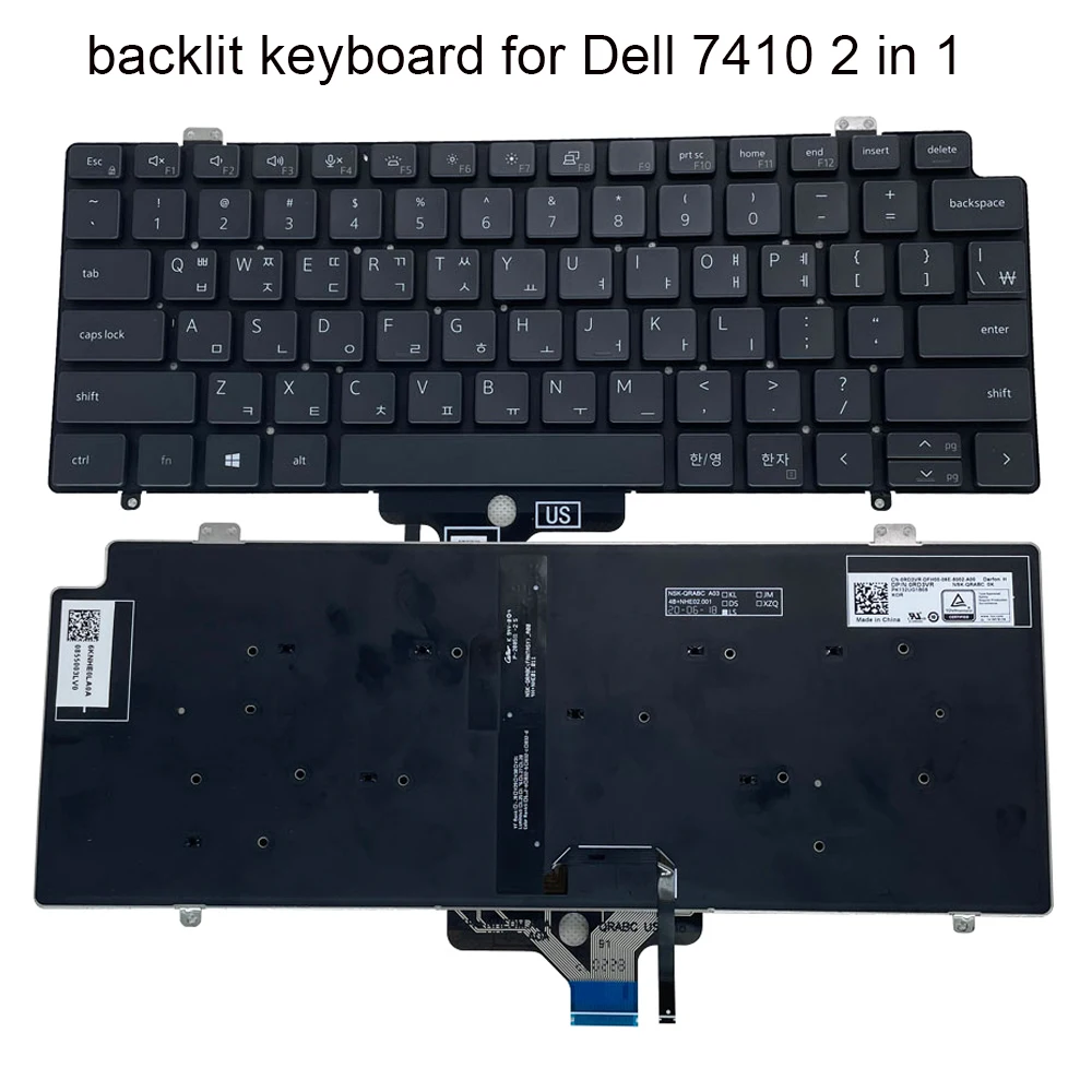 

Арабская американская Корейская клавиатура с подсветкой для Dell Latitude 7410 7420 2 в 1 P136G 7520 P110F 0RD3VR RD3VR 01VJ7V Подсветка клавиатуры