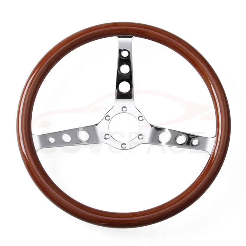 Брендовый Новый 15 дюймов классический спортивный руль деревянный серебристый