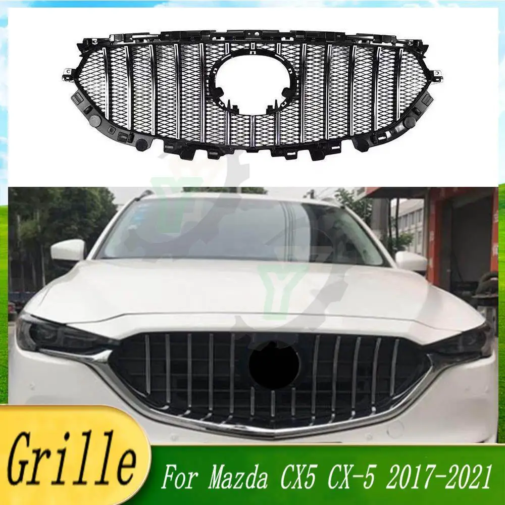 

Front Bumper Upper Grille modified GT/Diamond style Racing Grill For Mazda CX-5 CX5 2017 2018 2019 2020 2021 Car Accessory