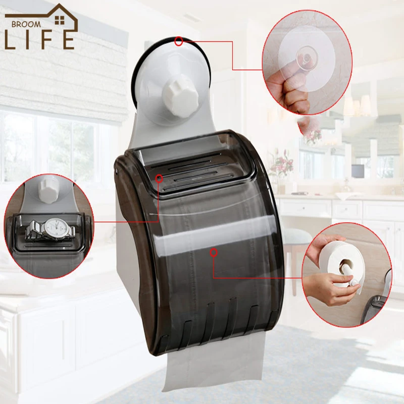 

1PC Plastic Wall-Mounted WC Kitchen Roll Paper Storage Holder Shelf Waterproof Tissue Box Towel Rack Livingroom Bath Accessories