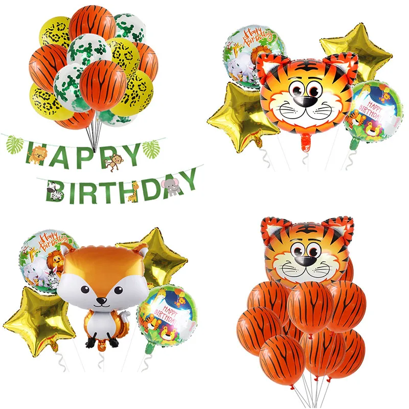 Вечерние шары в стиле джунглей для вечеринки сафари украшения дня рождения