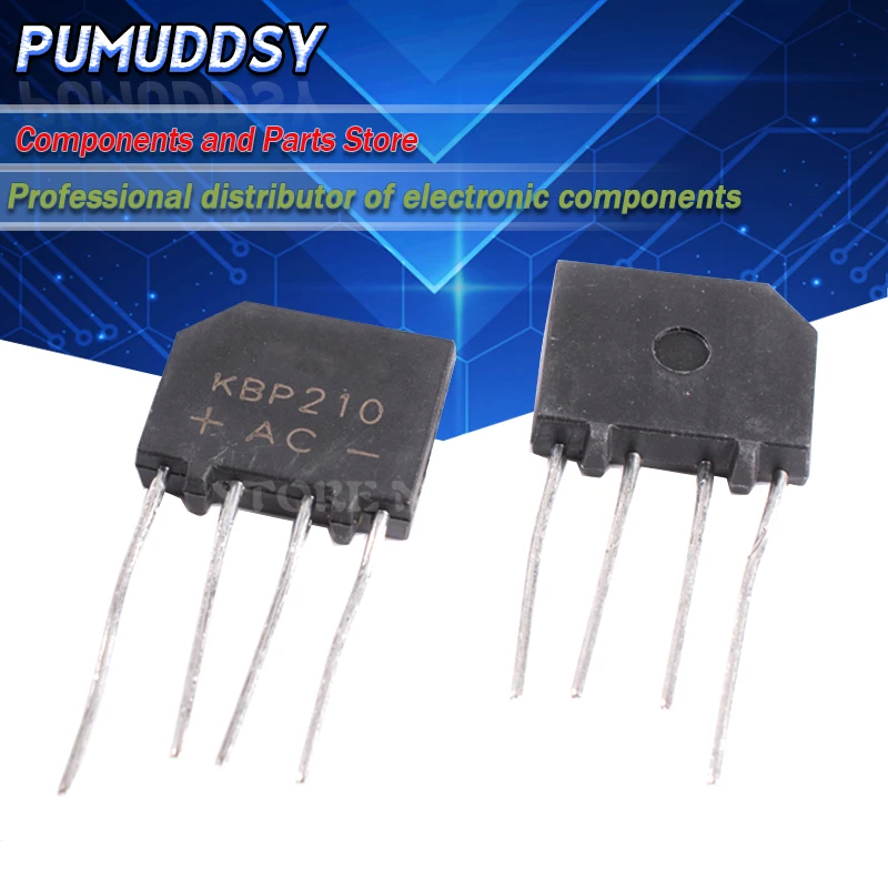 10 шт. KBP210 2A ZIP4 1000V мост выпрямитель новый и IC|Интегральные схемы| |