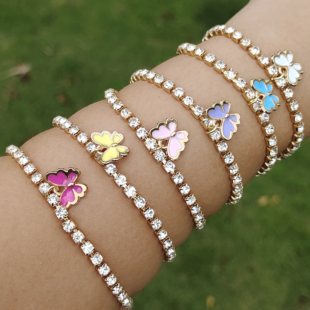 Женский браслет ручной работы ZX 2 шт./компл. с изображением бабочки и смайлика |