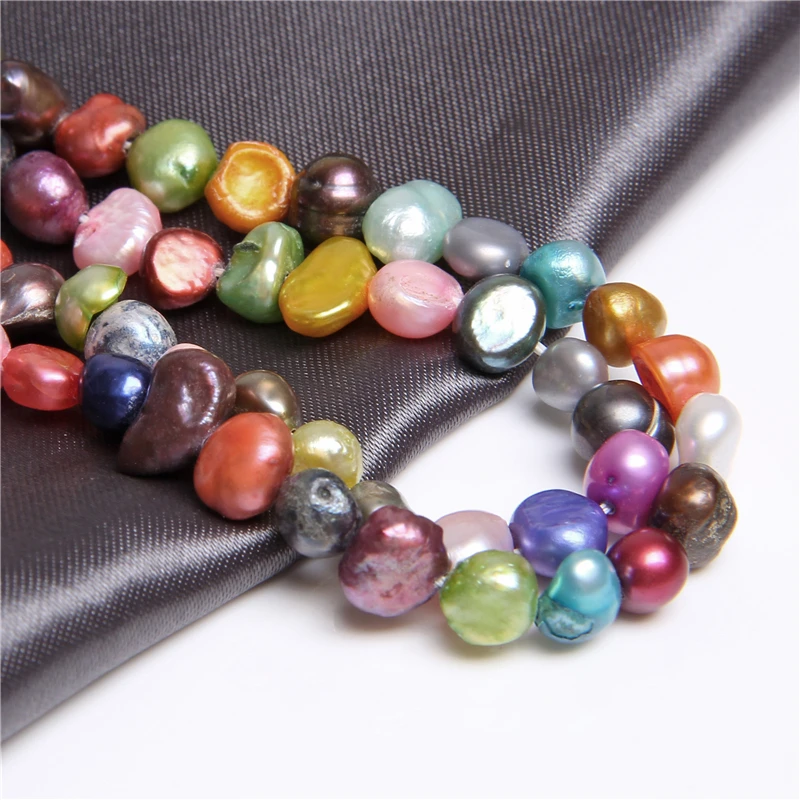 

Colorful Freshwater Pearls irregular Shape Natural Dyed Pearls Holiday Party Beach Jewelry Accessories DIY Necklace Bracelet 14"