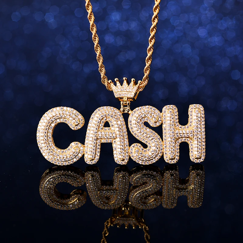 

Хип-хоп/рок, подвеска с буквами на заказ, кубический цирконий, цепочка, ожерелье с именем, очаровательные ювелирные изделия, ожерелья на зака...