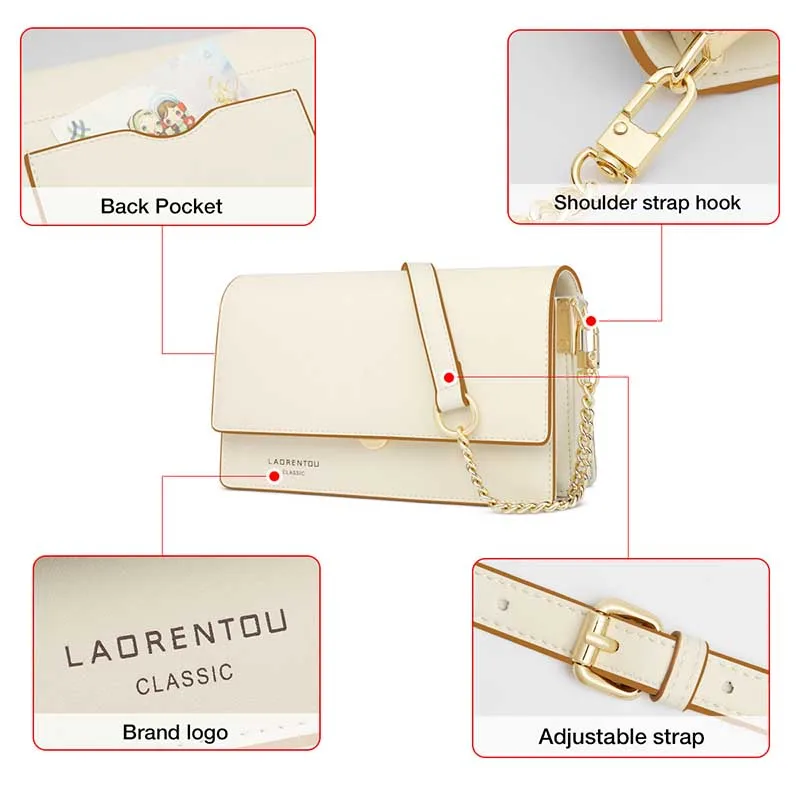 Сумка на плечо LAORENTOU Женская спилок сумочка кросс-боди мессенджер летняя