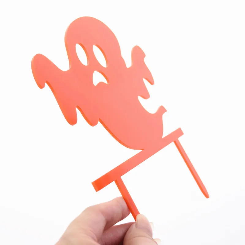 

Acrylic Cake Topper Halloween Ghost Cake Flags Orange Acrylic All Saint's Day Cake Toppers Party Cake Decoration Baking Supplies