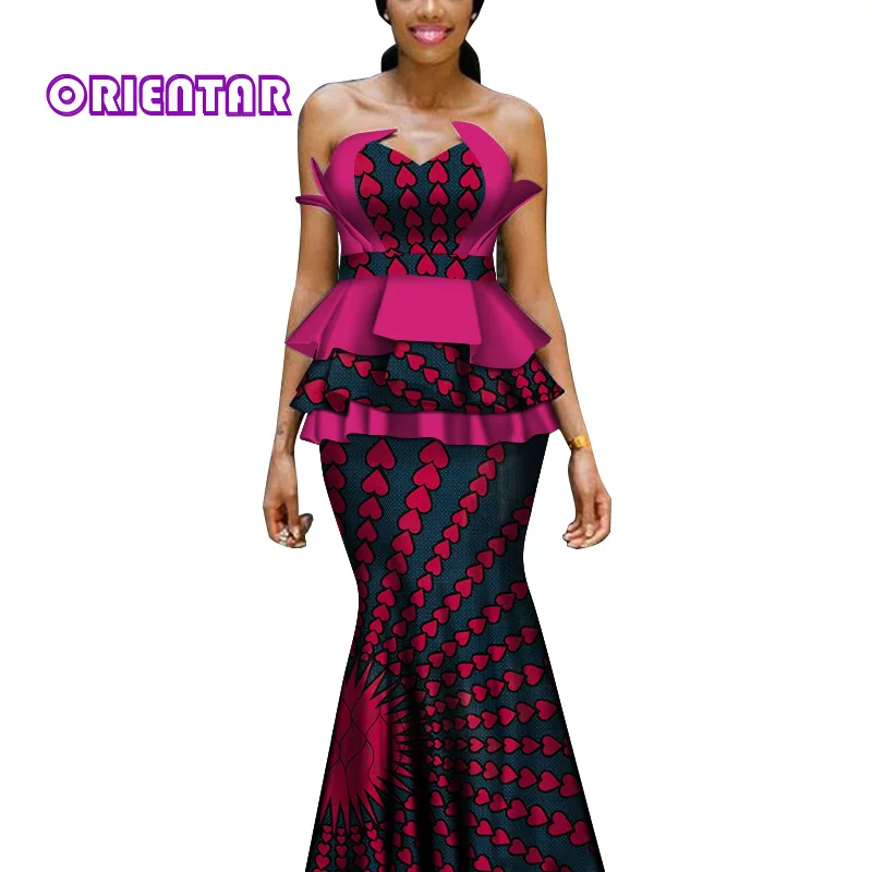 Комплект одежды из 2 предметов в африканском стиле для женщин длинные юбки и топы