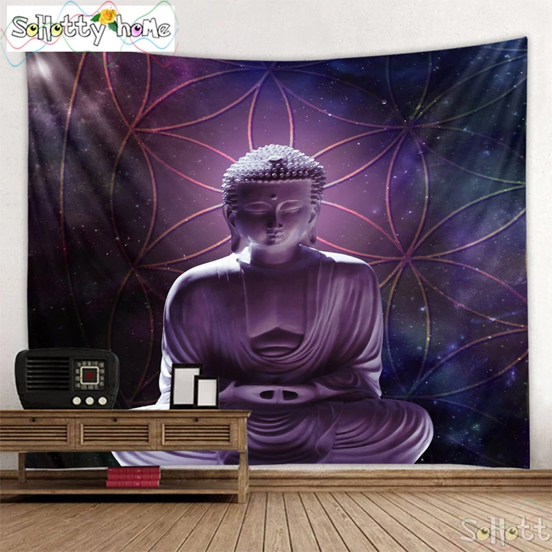 Гобеленовое покрывало богемная статуя Будды пляжный коврик скатерти домашний