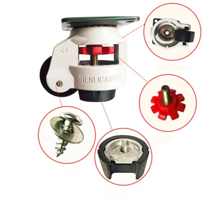 Free shipping 4PCS Set 60mm Swivel Heavy Duty Machine Levelling Castors Wheels GD-60F | Обустройство дома