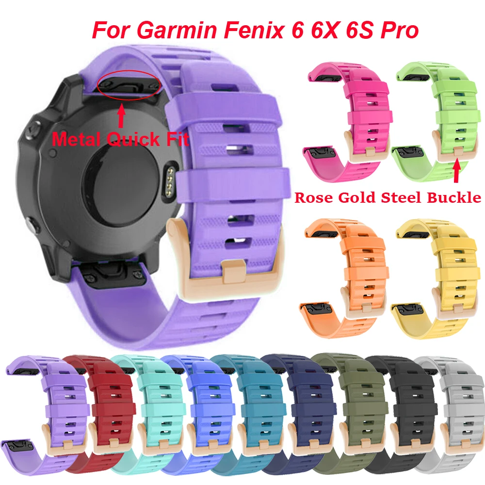 26 22 20 мм силиконовый быстросъемный ремешок для часов Garmin Fenix 6X 6S 6 Pro Watch Easyfit