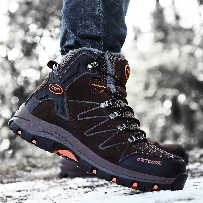 Лидер продаж зимние мужские ботинки с мехом Теплые повседневные рабочие