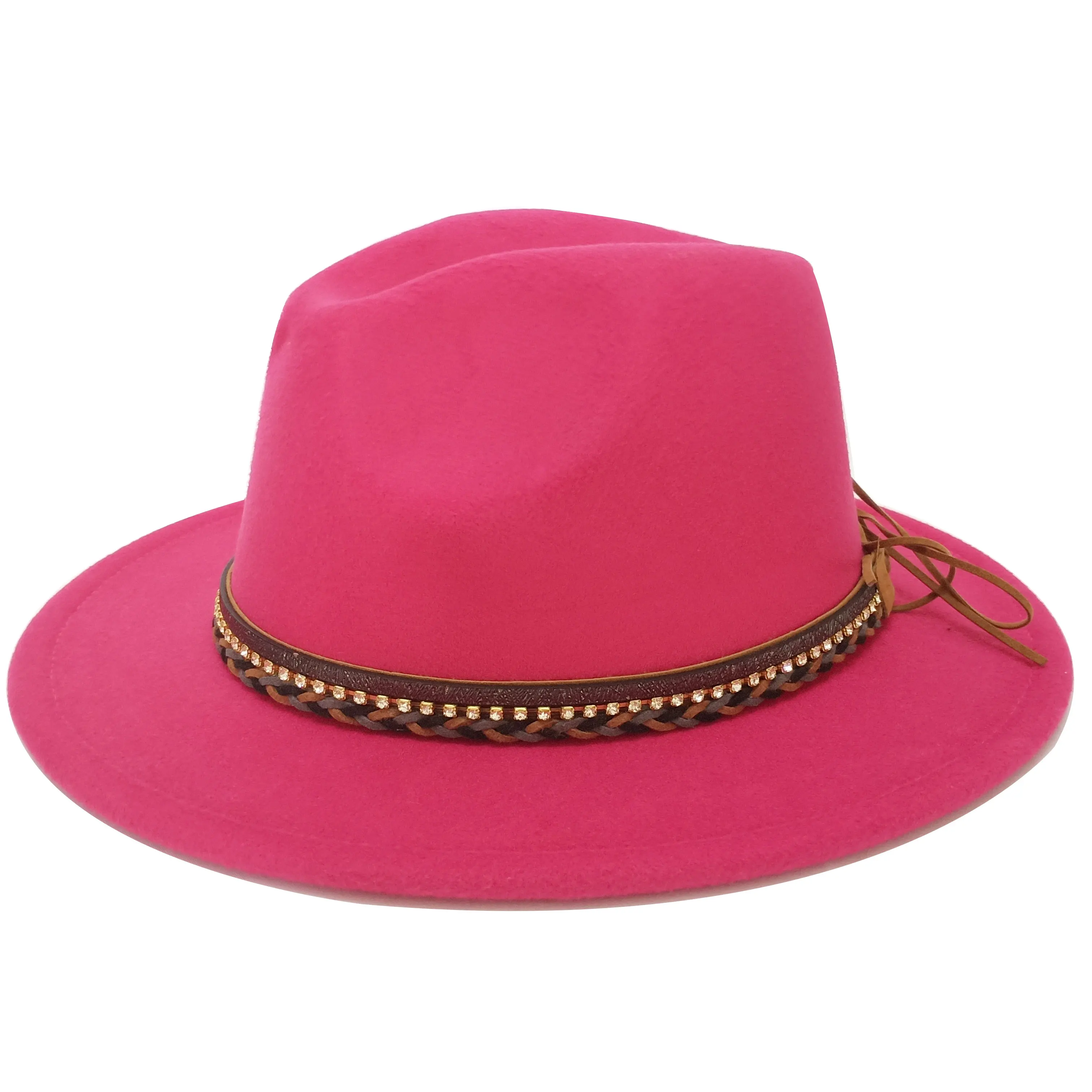 Шляпа фетровая женская модная Панама черная красная осенне-зимняя | Аксессуары