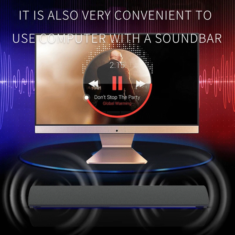 TV Speaker Bluetooth-compatible Speakers For Computer Soundbar Subwoofer Bass Stereo Column With Fm AUX TF RCA Music Center | Электроника