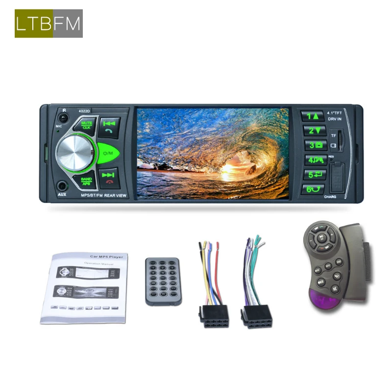 LTB FM 4,1 дюймов 1 Din MP3 плейер автомобиля автомагнитола аудио стерео 4012B USB SD AUX FM Bluetooth магнитола станции заднего вида камера Дистанционное управление