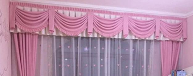 Valance Hello-kitty, оконные шторы, занавески, тюль для детской комнаты, балдахин, европейский стиль, утолщение, затенение, современное окно - Цвет: Valance
