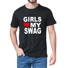 Забавная Летняя мужская футболка унисекс с надписью LOVE MY SWAG для девушек, модель 100% года, новинка, модная женская Повседневная Уличная одежда, футболка в стиле хип-хоп европейского размера