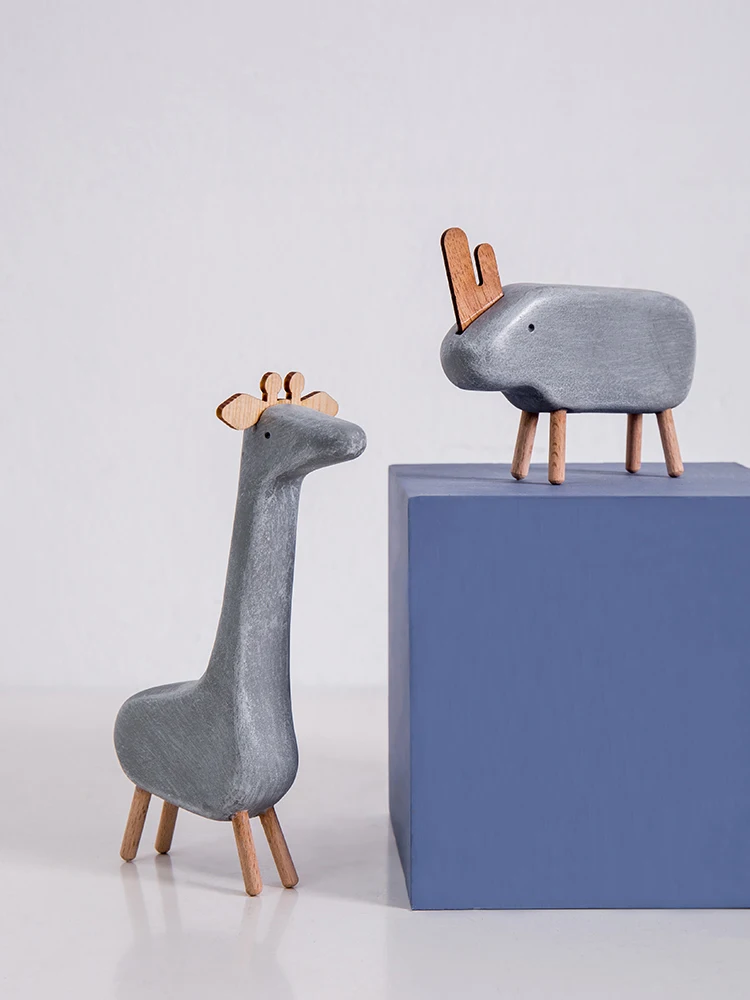 

Искусственные животные из смолы, маленькие украшения, милый креативный подарок для детей, современный минималистский стол, настольные укра...