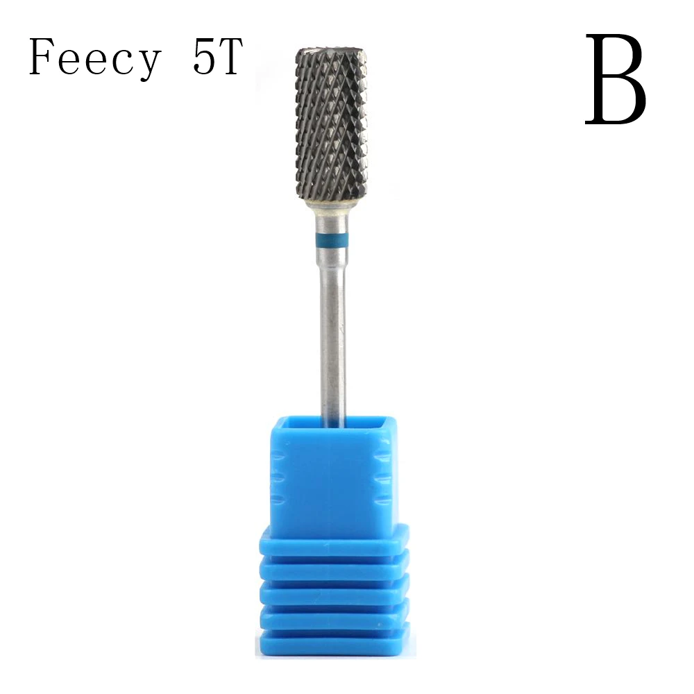Feecy 5T B Фрезы маникюрные синие вольфрамовые круглые фрезы для ногтей твердосплавные керамические сверла электрическая машина аксессуары для ногтей - Цвет: Feecy 5T B