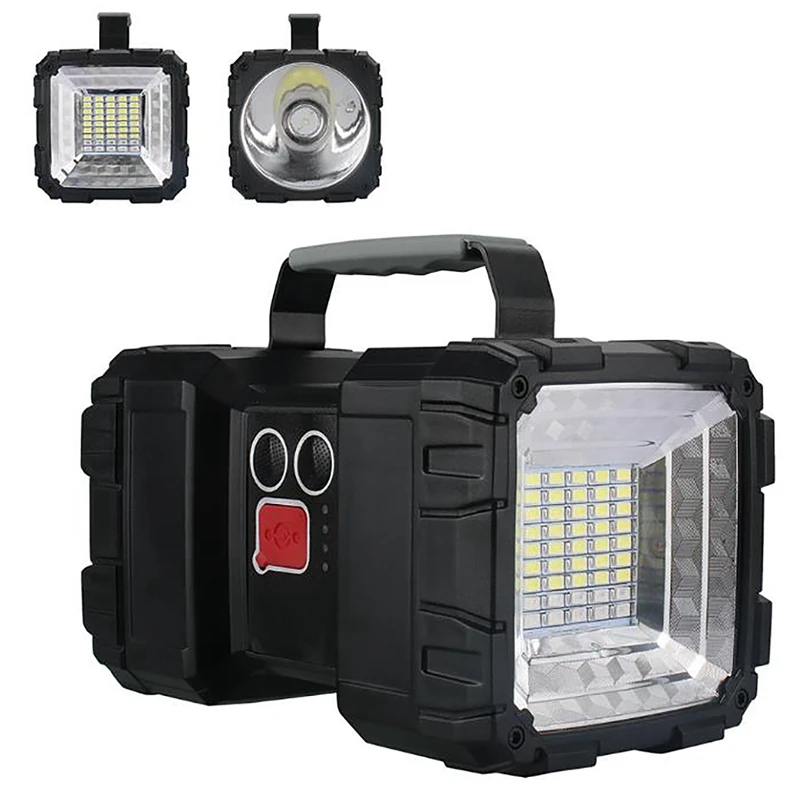 구매 슈퍼 브라이트 LED 방수 충전식 더블 헤드 서치라이트 XHP70, 휴대용 손전등, 작업 조명, 플러드라이트, 60W