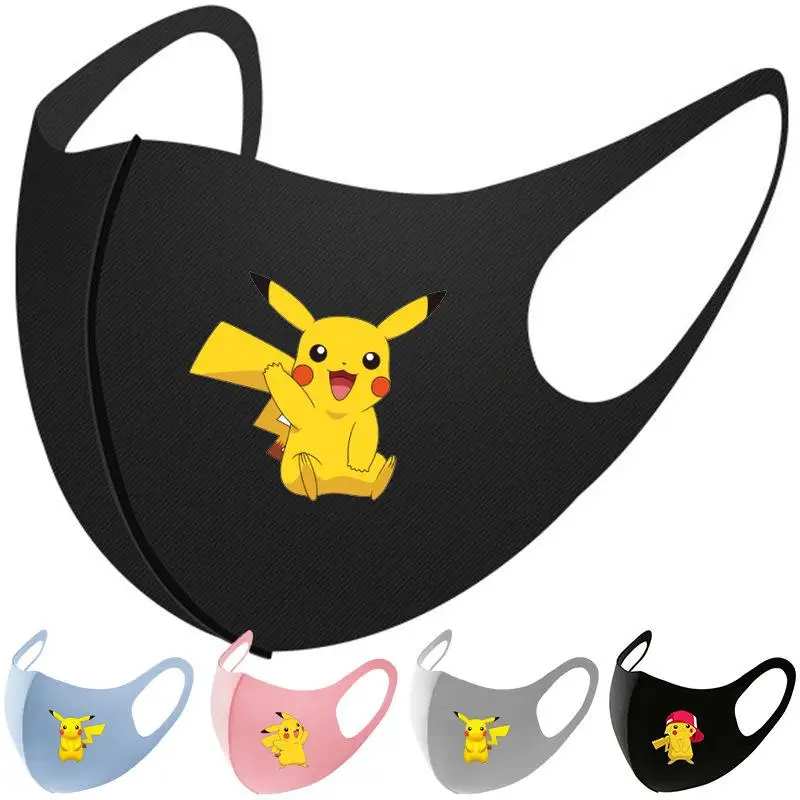 

KAWAII Pokemon Anime Film Series Pikachu respirator face mask Adult Child gauze mask Soft Used multiple times Boy girl Gift