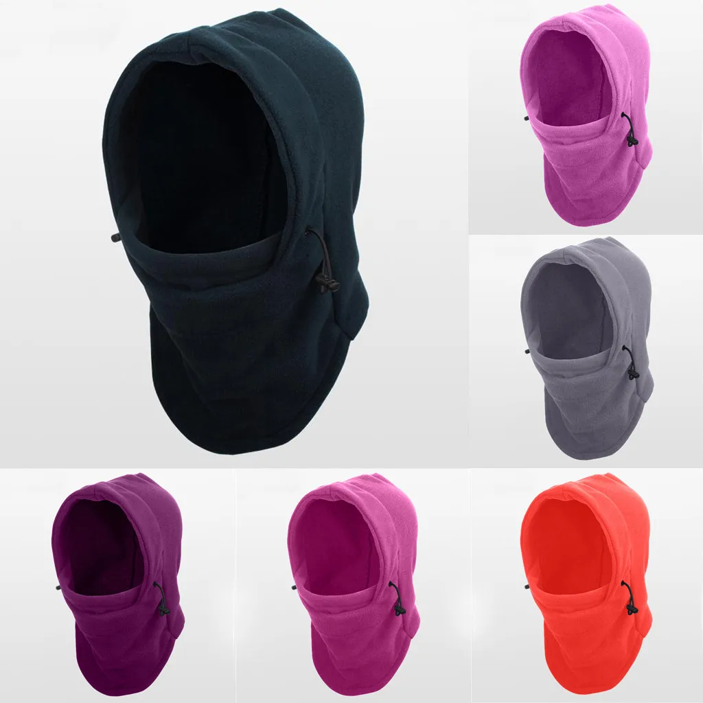 Черная зимняя Флисовая Балаклава маска для лица тепловая теплая велоспорта с