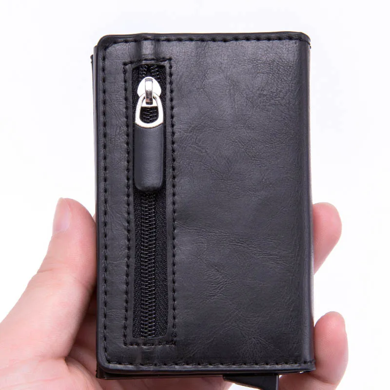Чехол с отделением для карт и Rfid-защитой мужчин женщин кожаный металлический