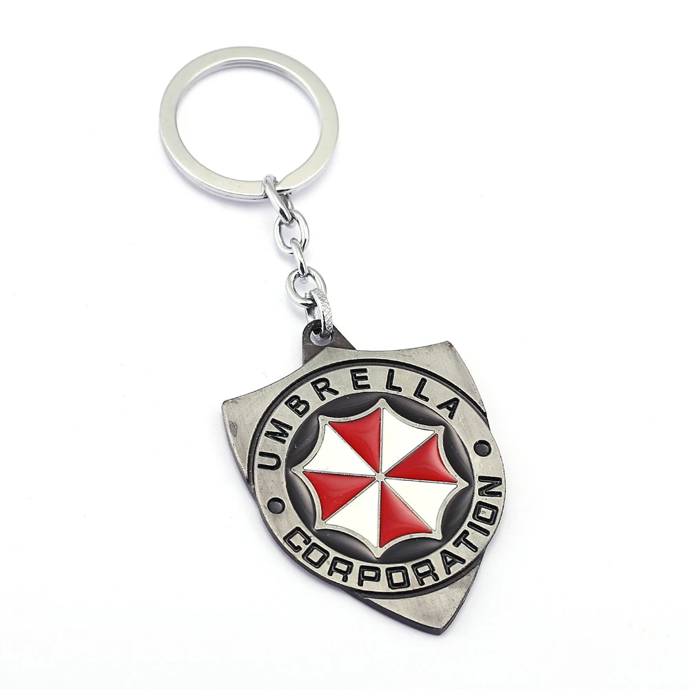 Biohazard енот город полицейский брелок для ключей со значком предупреждающий знак кулон ожерелье зонтик Шарм брелки ожерелье подарки ювелирные изделия