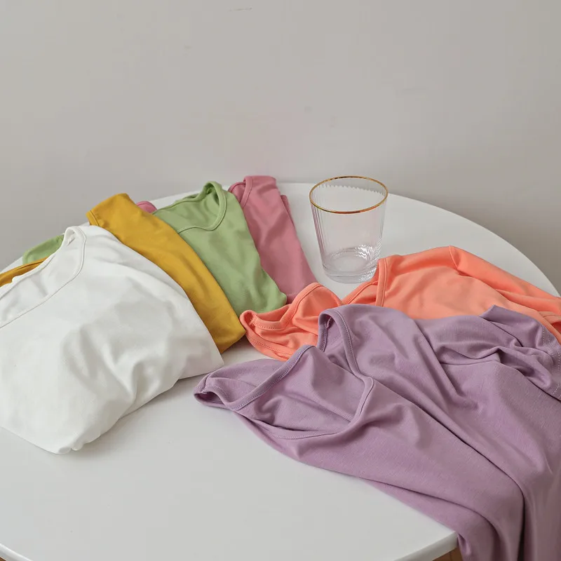 Женская футболка с коротким рукавом H.sa летняя хлопковая Футболка o образным