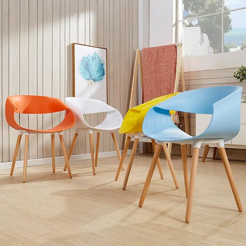 Белый стул креативный модный простой современный со спинкой офисный стол и