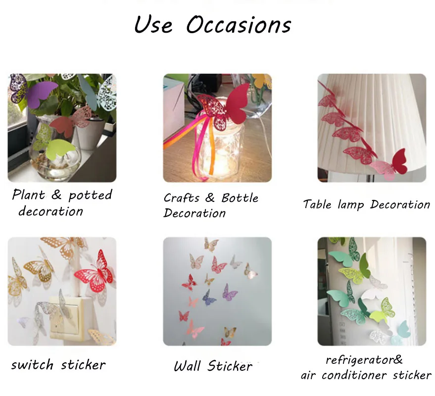 

12Pcs DIY 3D Luminous Colorful Butterfly GirlS Birthday Kids Room Decors Home Decorations Wedding Party Decor Wall Stickers