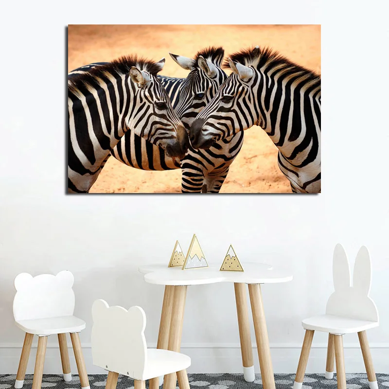 Симпатичные обои Zebra Couple художественный постер на холсте картина маслом