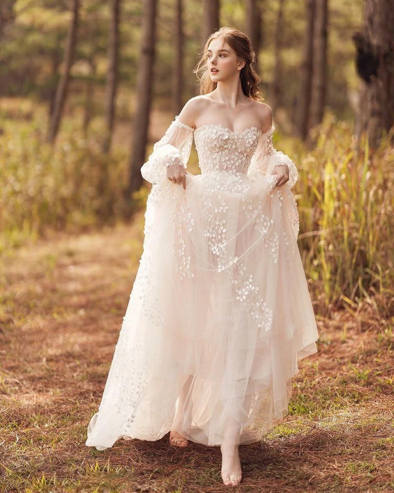 

4256# FANWEIMEI Pretty Sweetheart Strapless Sexy Backless A-Line Dress Lace Full Length Bride Dress Wedding Gown